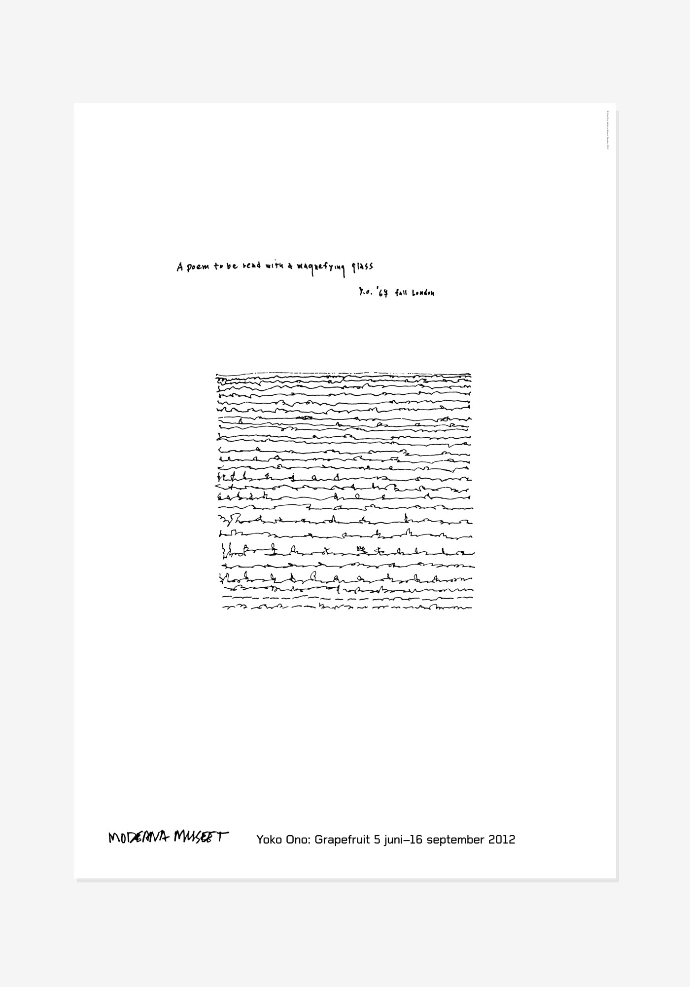 A poem to be read/ポスター/小野洋子/オノ・ヨーコ Poster, Yoko Ono, A poem to be read with a magnifying glass