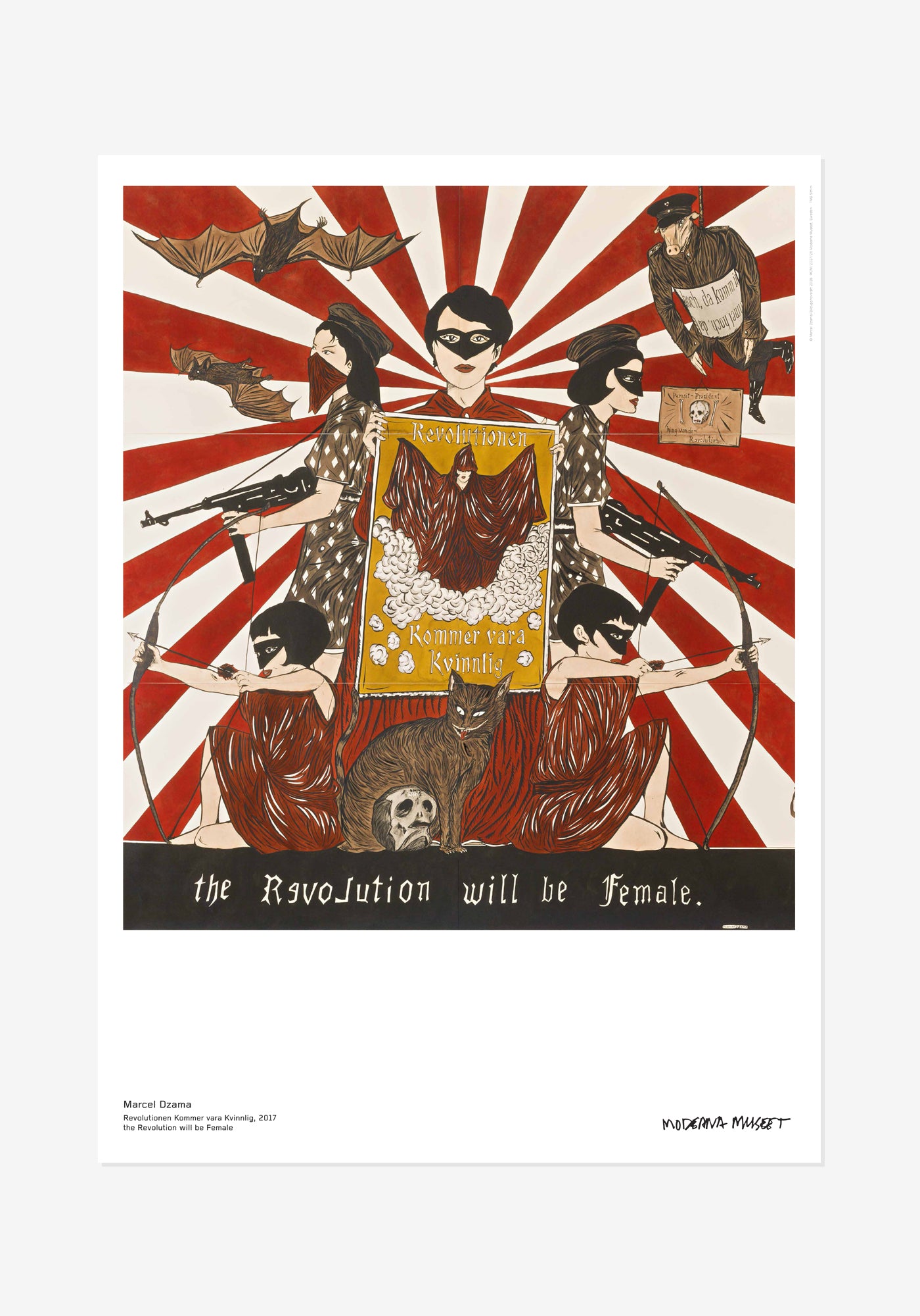 Poster, Marcel Dzama, Revolutionen Kommer vara Kvinnlig