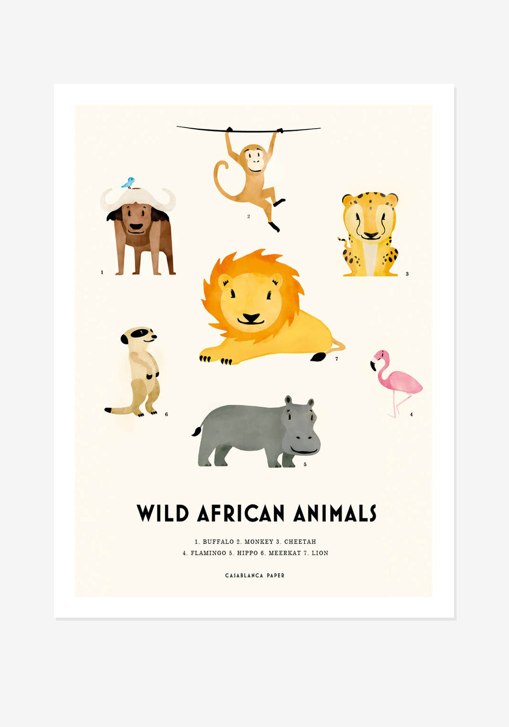 Poster, Casablanca Paper, Wild African Animals