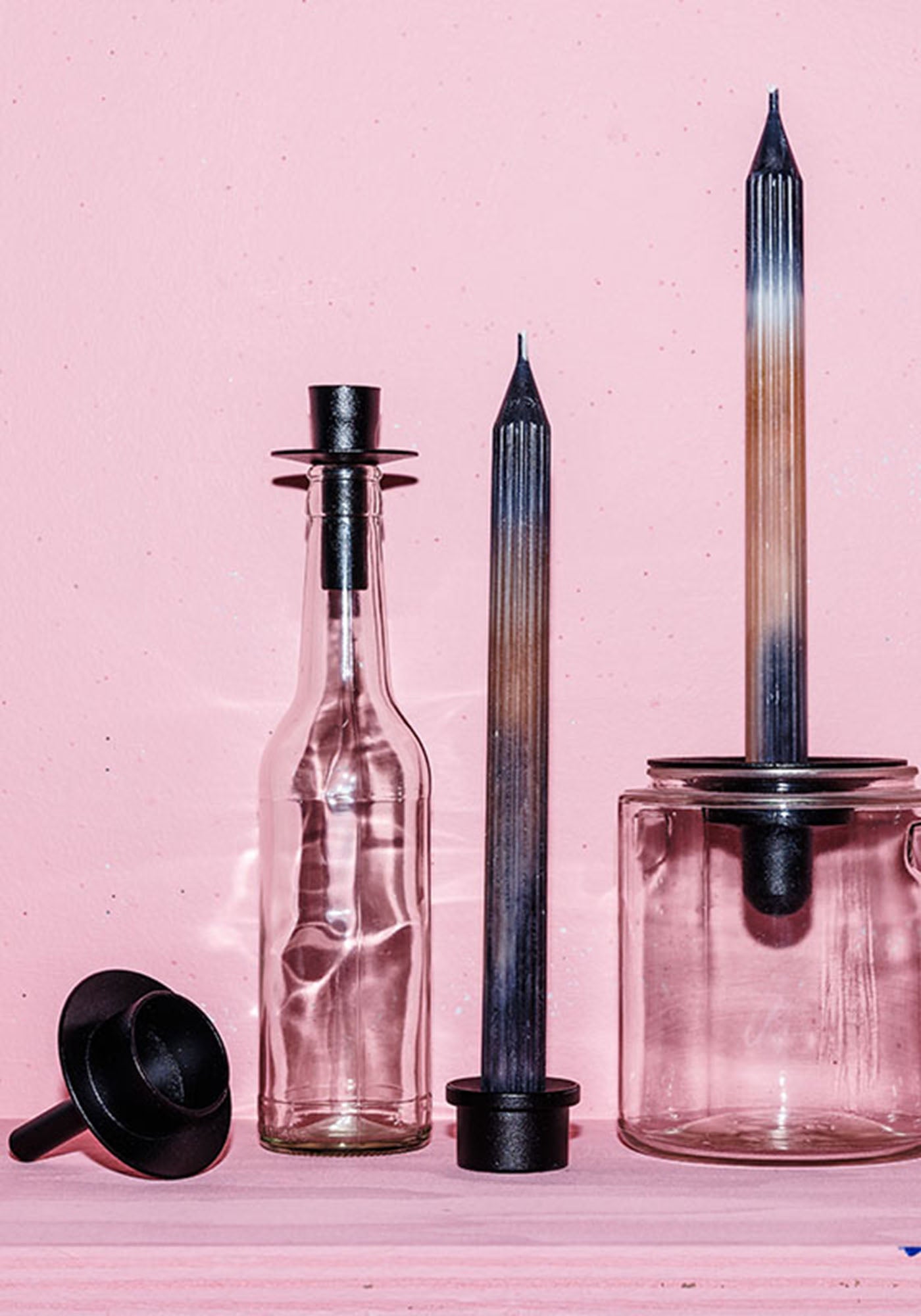 Adapter for candlestick, for tealights - Black iron