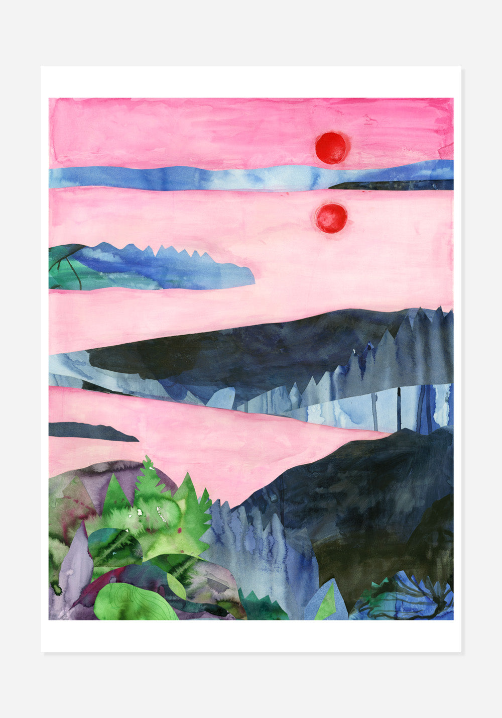 Poster, Mia Fernau, Rosa landskap