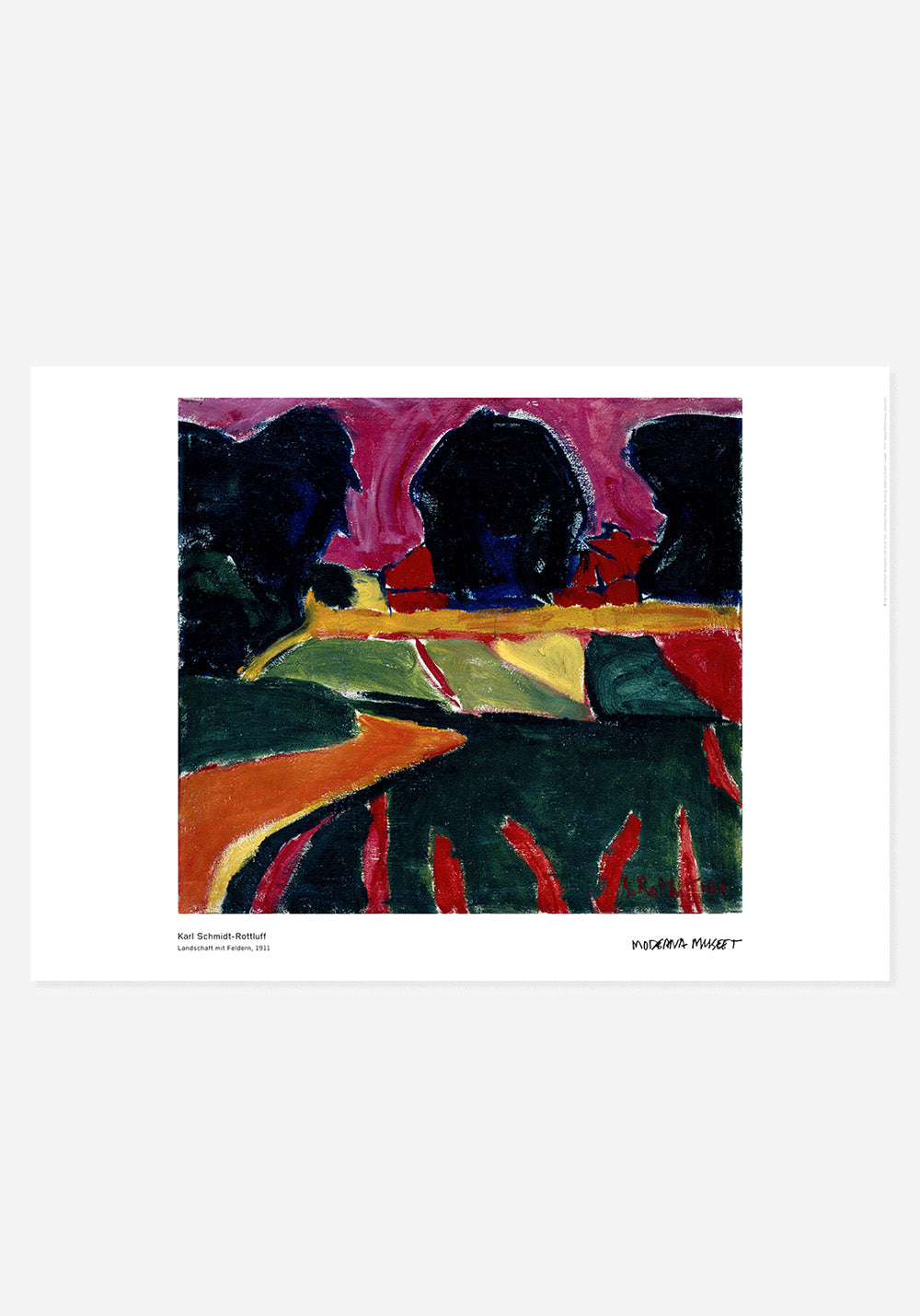 Poster, Karl Schmidt-Rottluff, Landschaft mit Feldern