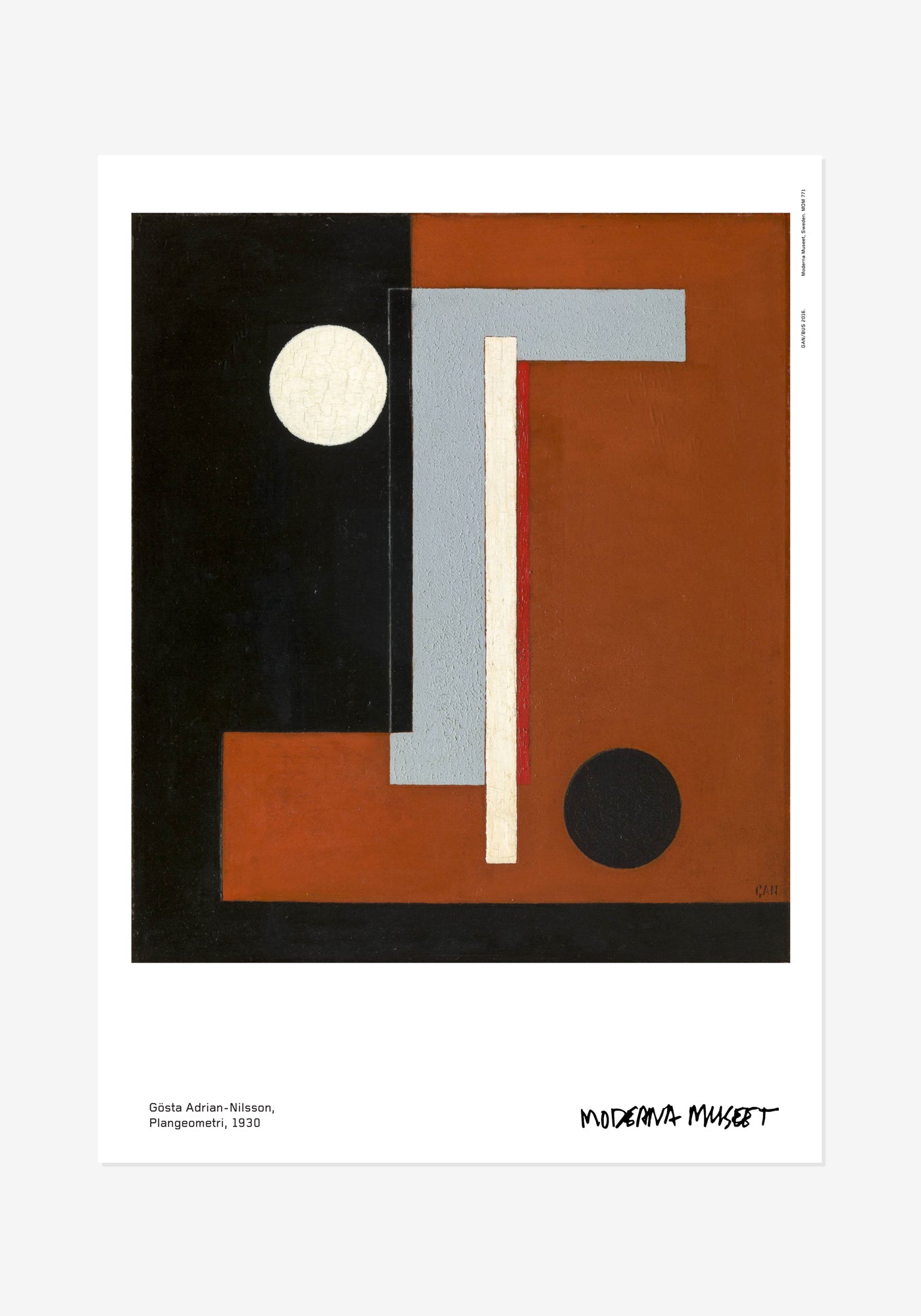 ヨースタ・エイドリアン・ニルソン 「Plane geometry」ポスター Poster, Gösta Adrian Nilsson, Plane Geometry – Moderna Museet Butiken