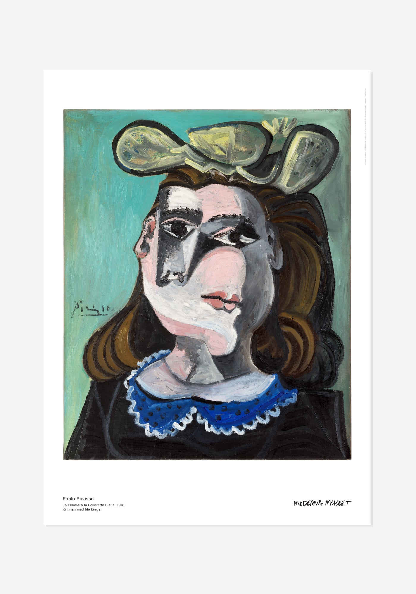 Poster, Pablo Picasso, Kvinna med blå krage