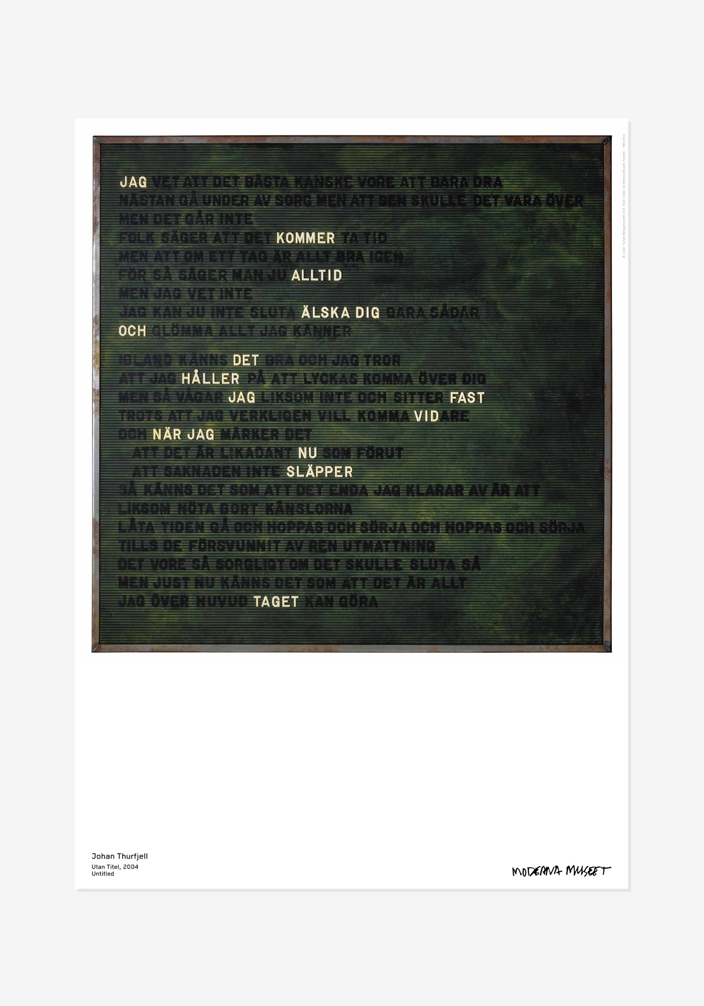 Poster, Johan Thurfjell, Utan Titel