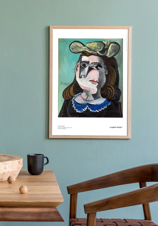 Poster, Pablo Picasso, Kvinna med blå krage