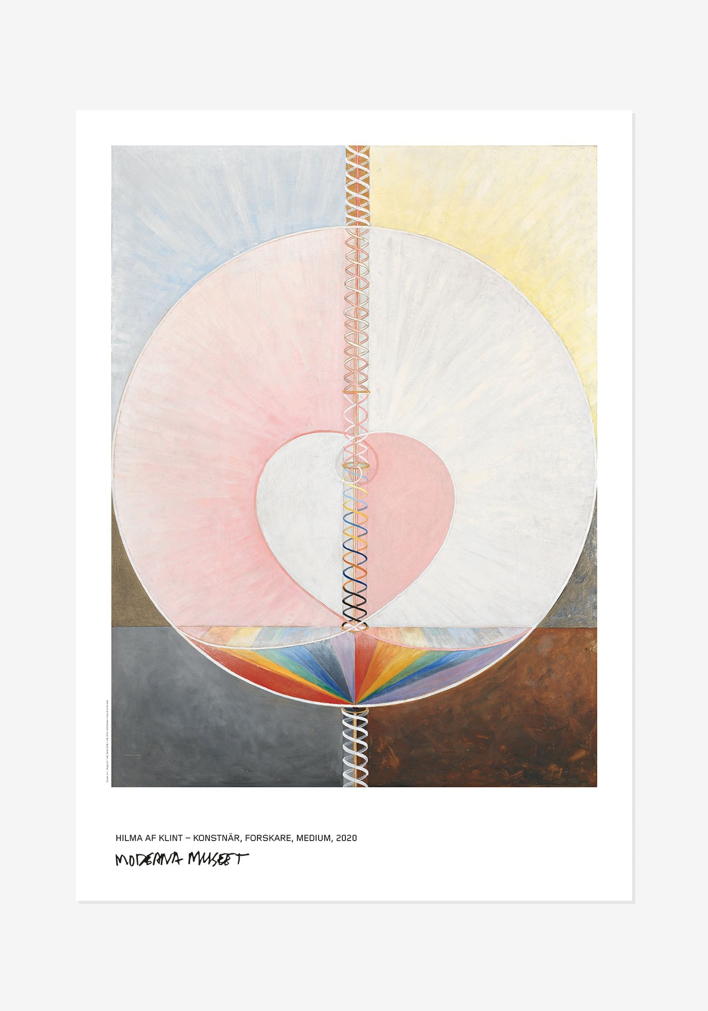 Poster av Hilma af Klints banbrytande abstrakta verk Duvan, Nr 1. Ett symboliskt och spirituellt motiv med geometriska former ur hennes kända serie.