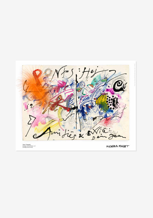 Poster, Jean Tinguely, Collage på Club meny