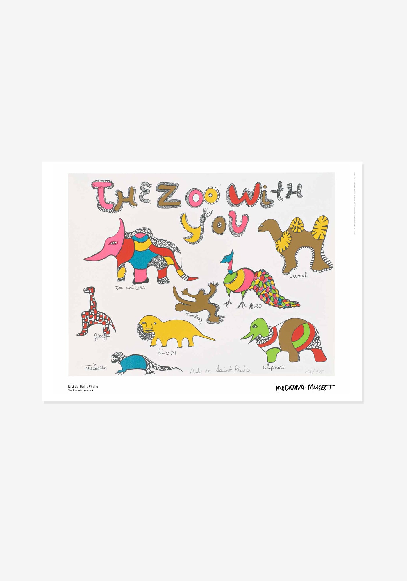 Poster, Niki de Saint Phalle, The zoo with you; Dragon; Dreaming under the cactus tree; Nana; Tree
