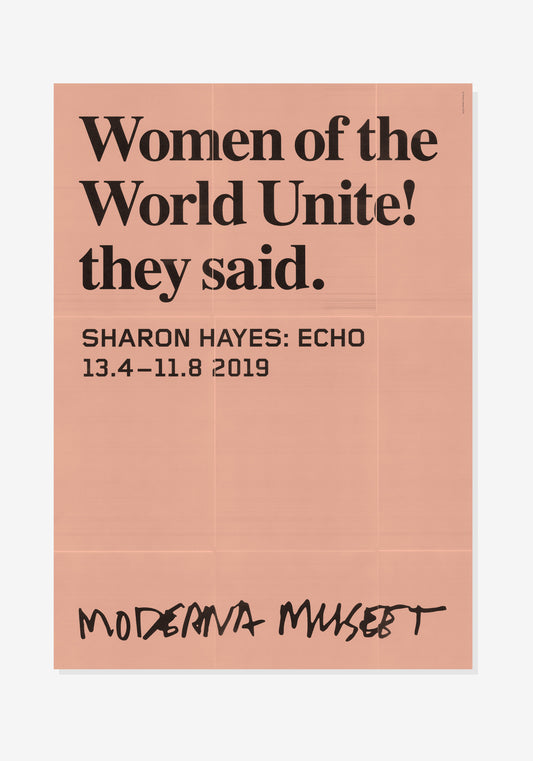 Poster, Sharon Hayes, Women of the World Unite! they said.