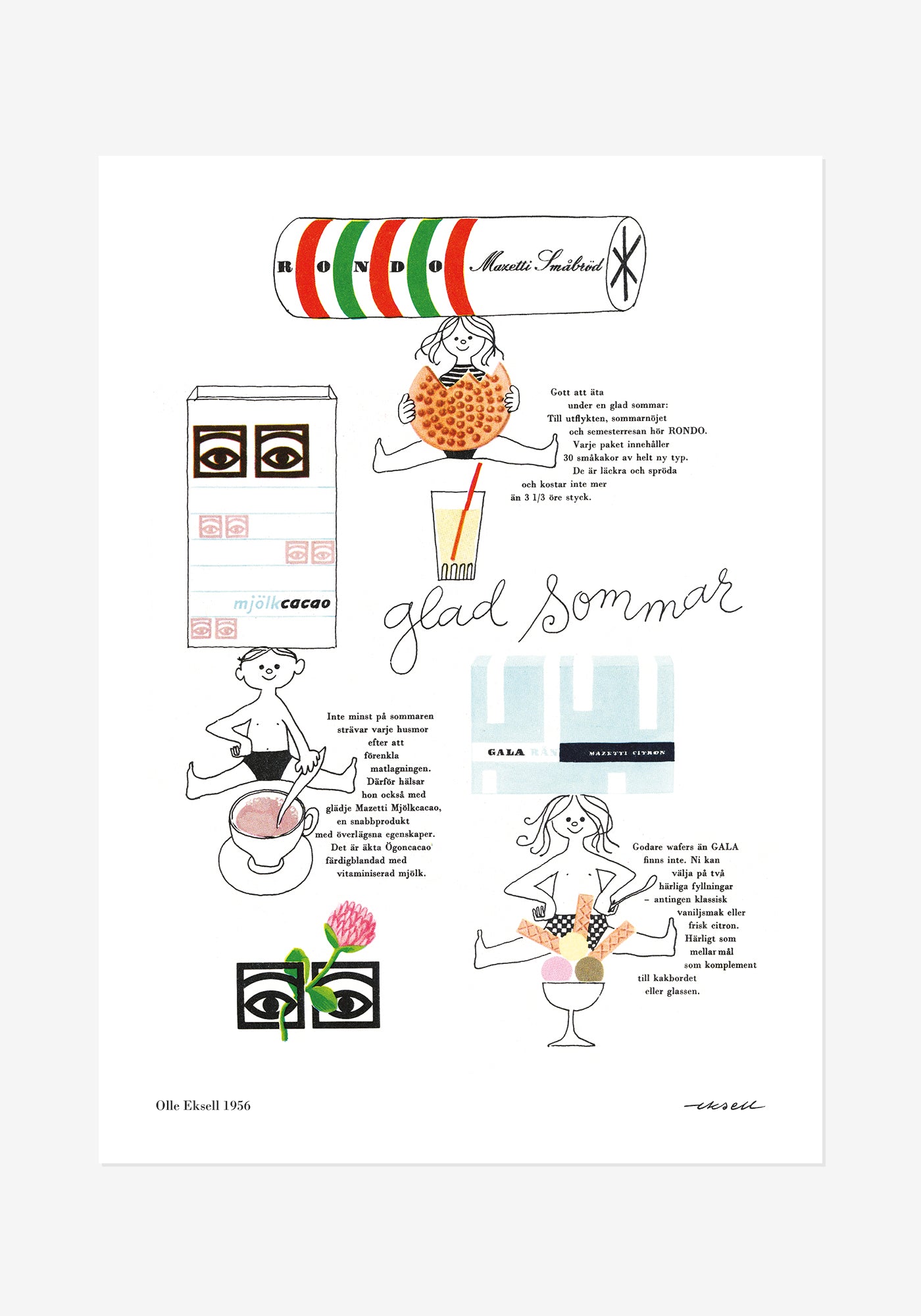 Poster, Olle Eksell, Glad sommar
