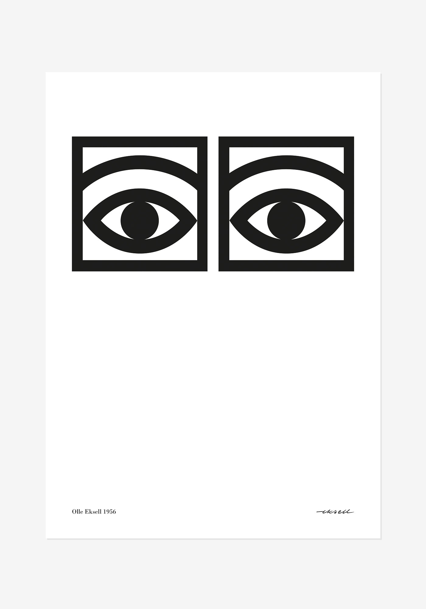 Poster, Olle Eksell, Ögonkakao, svart/vit