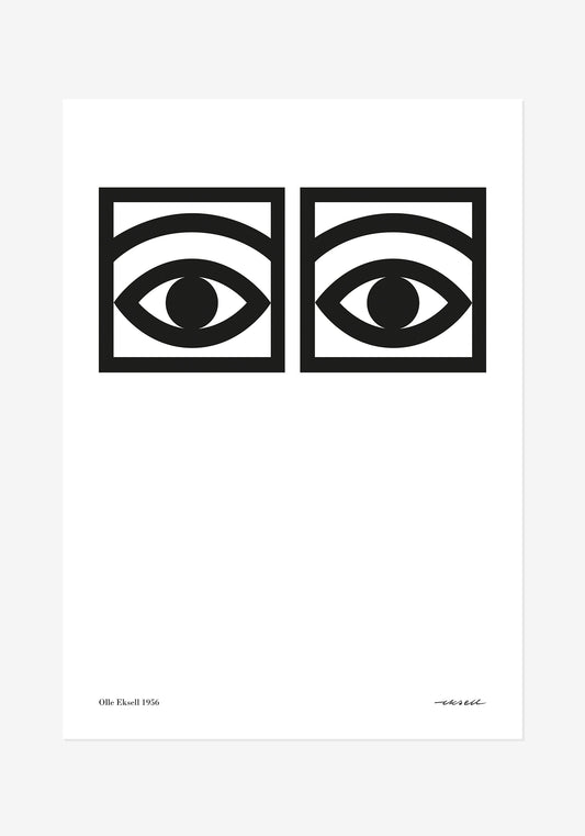 Poster, Olle Eksell, Ögonkakao, svart/vit