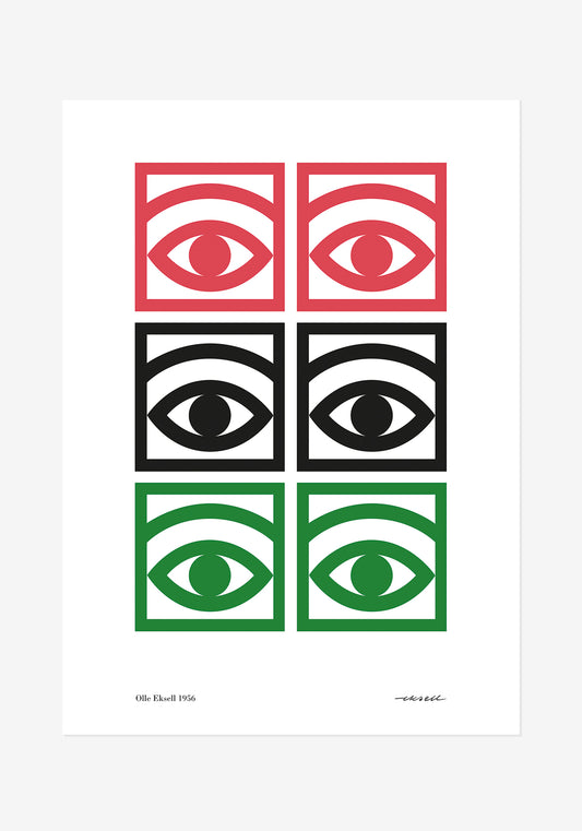 Poster, Olle Eksell, Ögonkako, colourful