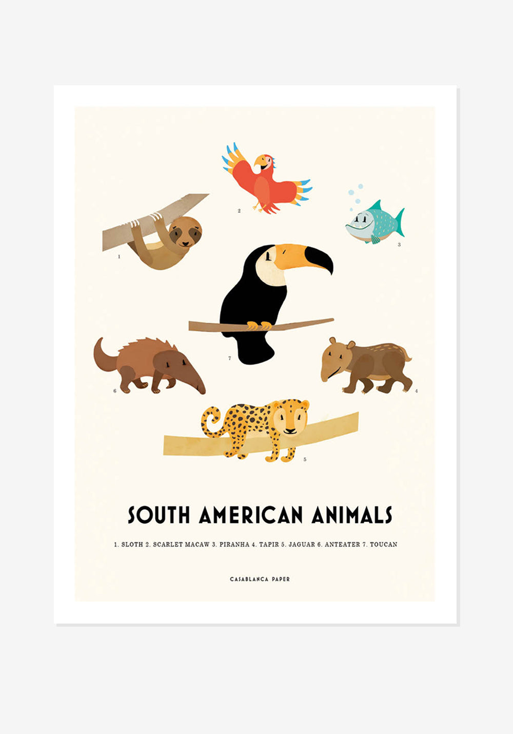 Poster, Casablanca Paper, South African Animals