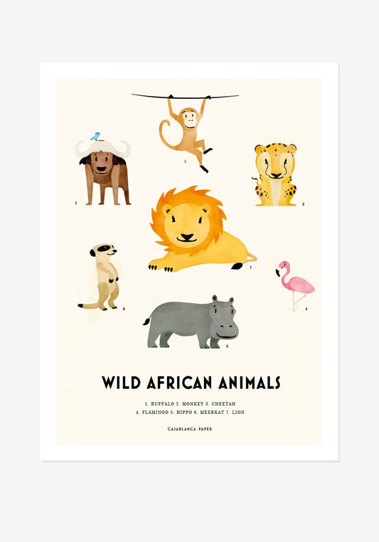 Poster, Casablanca Paper, Wild African Animals