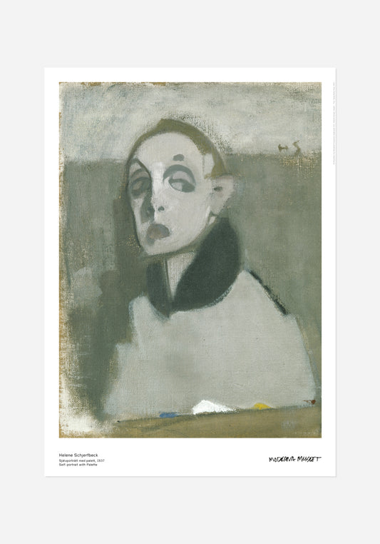 Poster, Helene Schjerfbeck, Självporträtt med palett