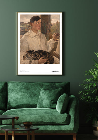 UTM40 - Self-portrait with cat, 1928 50x70