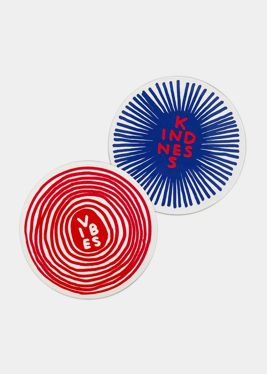 Stickers, David Shrigley, Kindness & Vibes