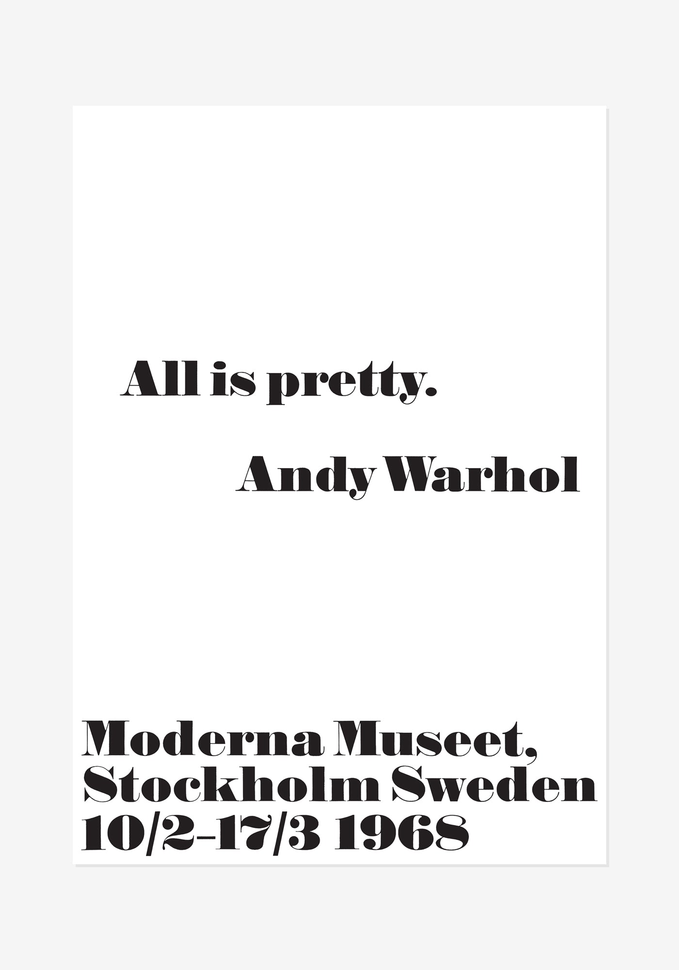 Poster, Andy Warhol, All is pretty