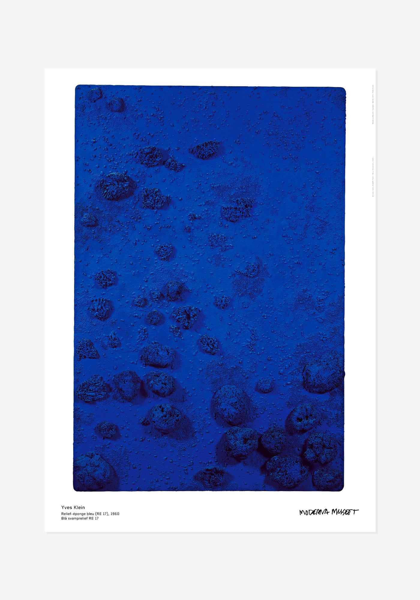 Poster, Yves Klein, Blå svamrelief RE 17, 1960