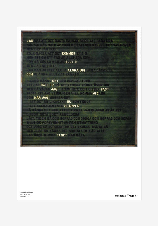 Poster, Johan Thurfjell, Utan Titel