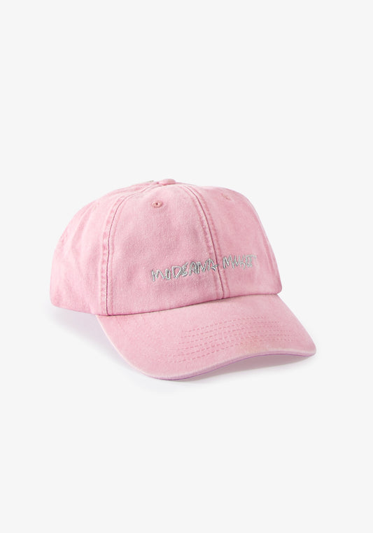 Keps Moderna Museet, tvättad bomull, rosa med grå broderad logotyp