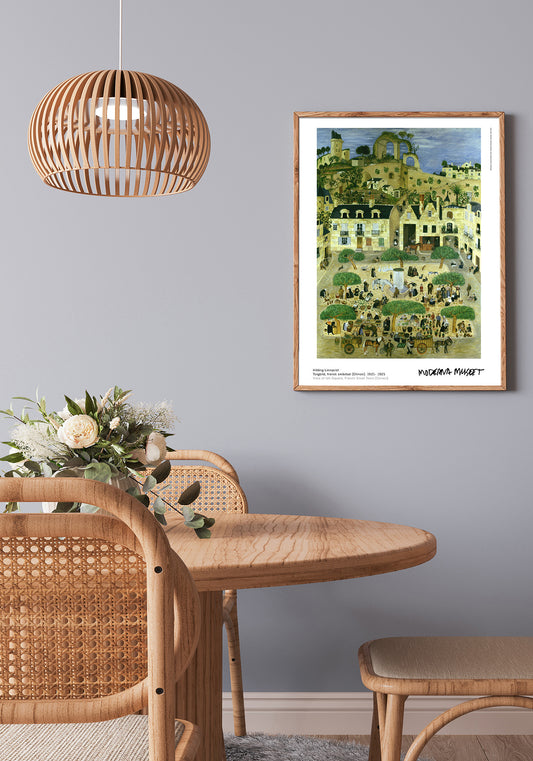 Poster, Hilding Linnqvist, Square image, French small town (Chinon)