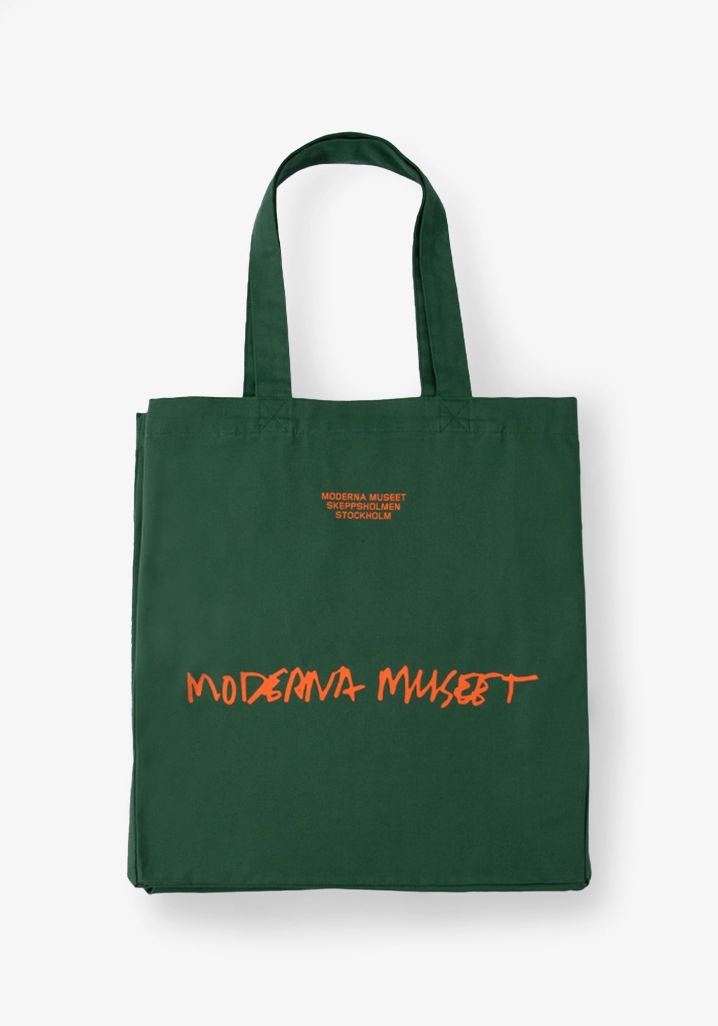 Tygkasse Moderna Museet: Grön med orange tryck