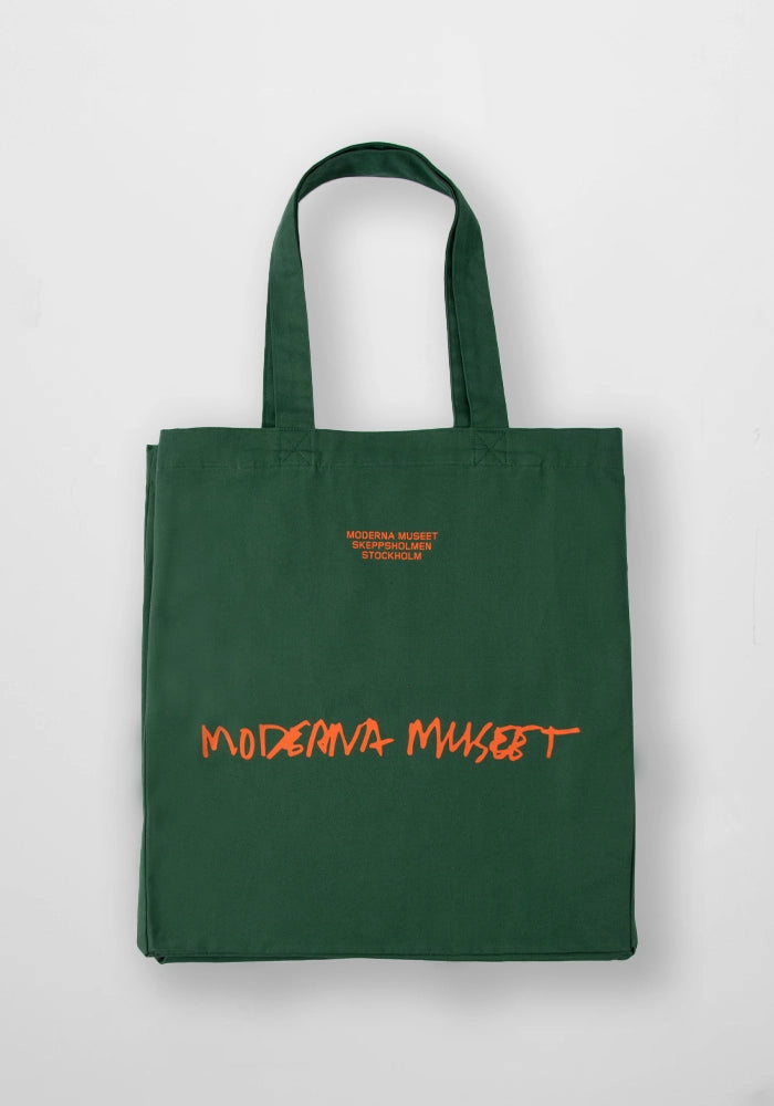 Tygkasse Moderna Museet: Grön med orange tryck